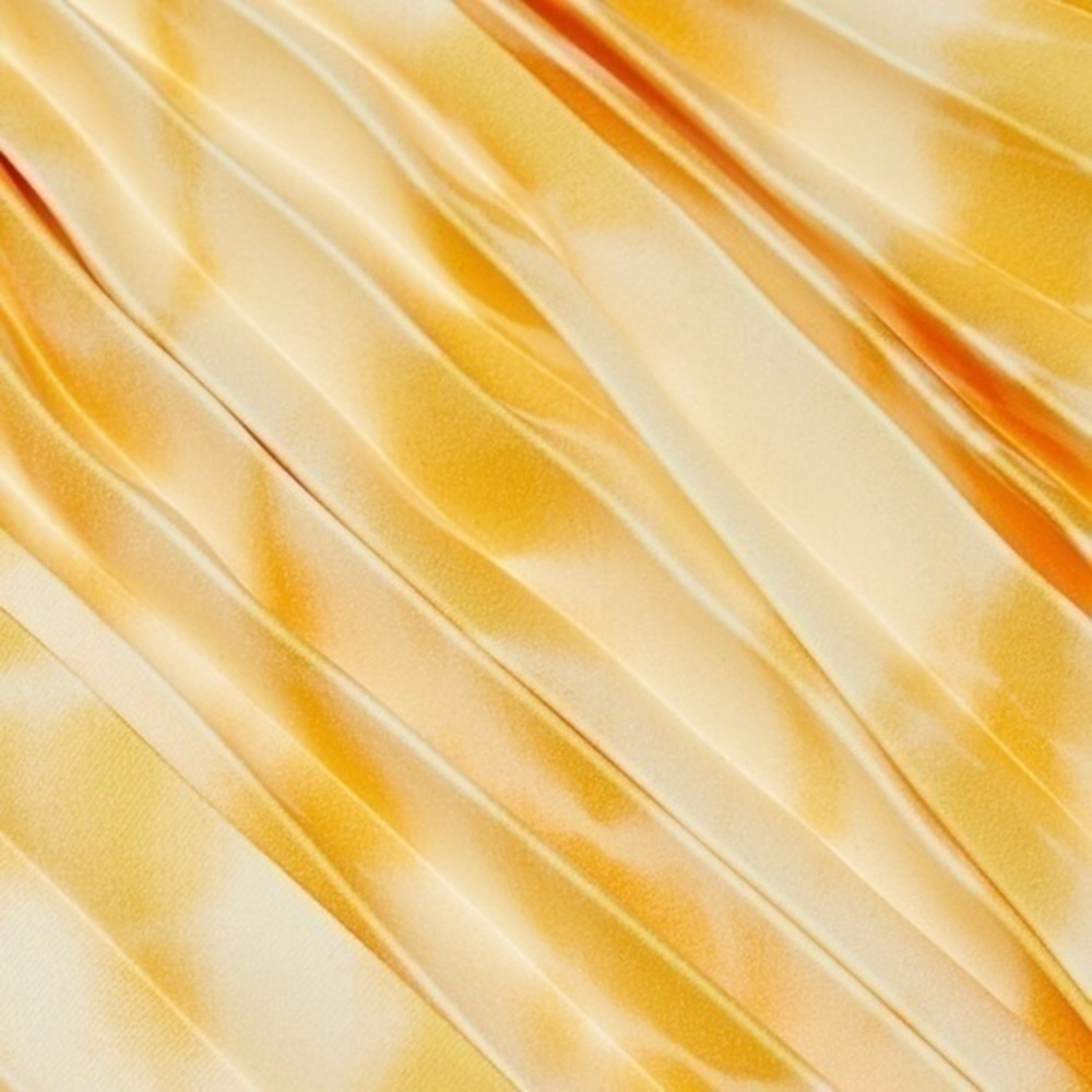 PROENZA SCHOULER White Label Yellow Printed Pleated Tie Dye Skirt - Picture 10 of 15